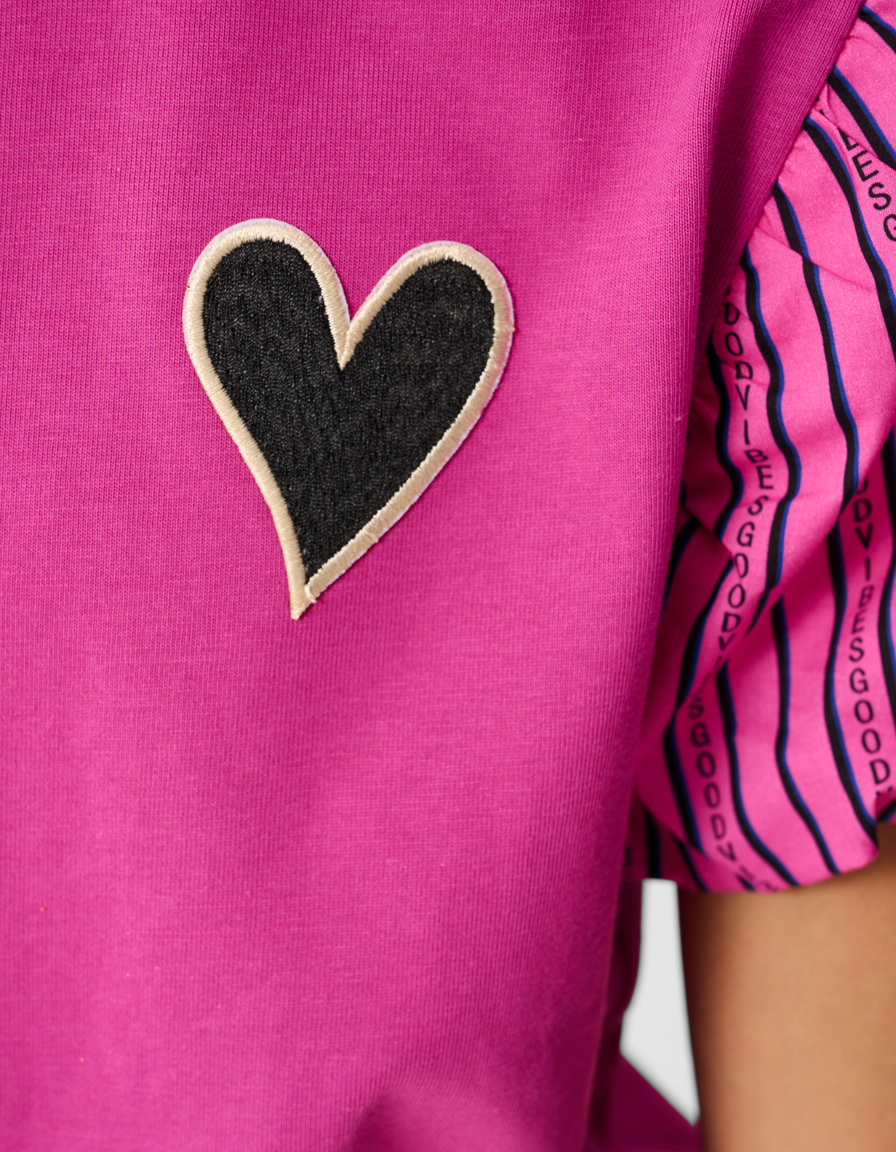 Heart Pinstripe Top Lichtroze SHOEBY GIRLS