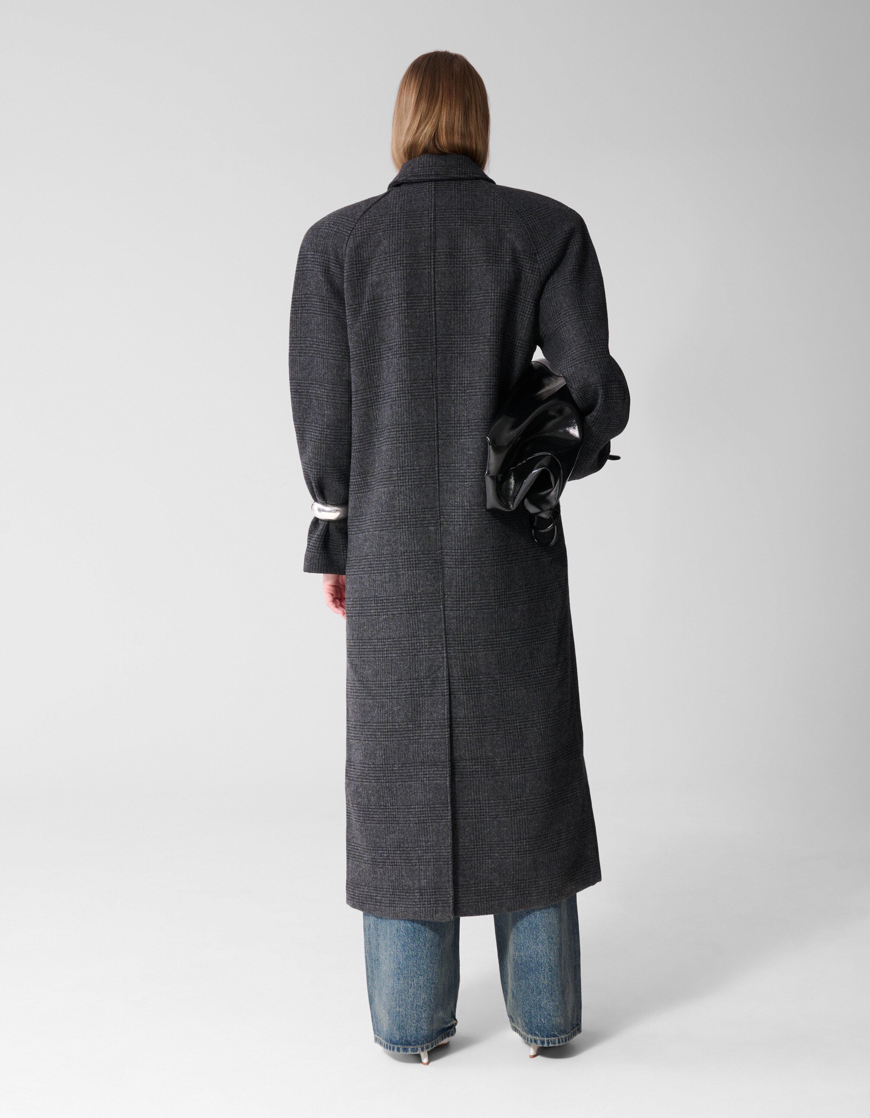 Oversized Ruiten Jas Donkergrijs SHOEBY WOMEN