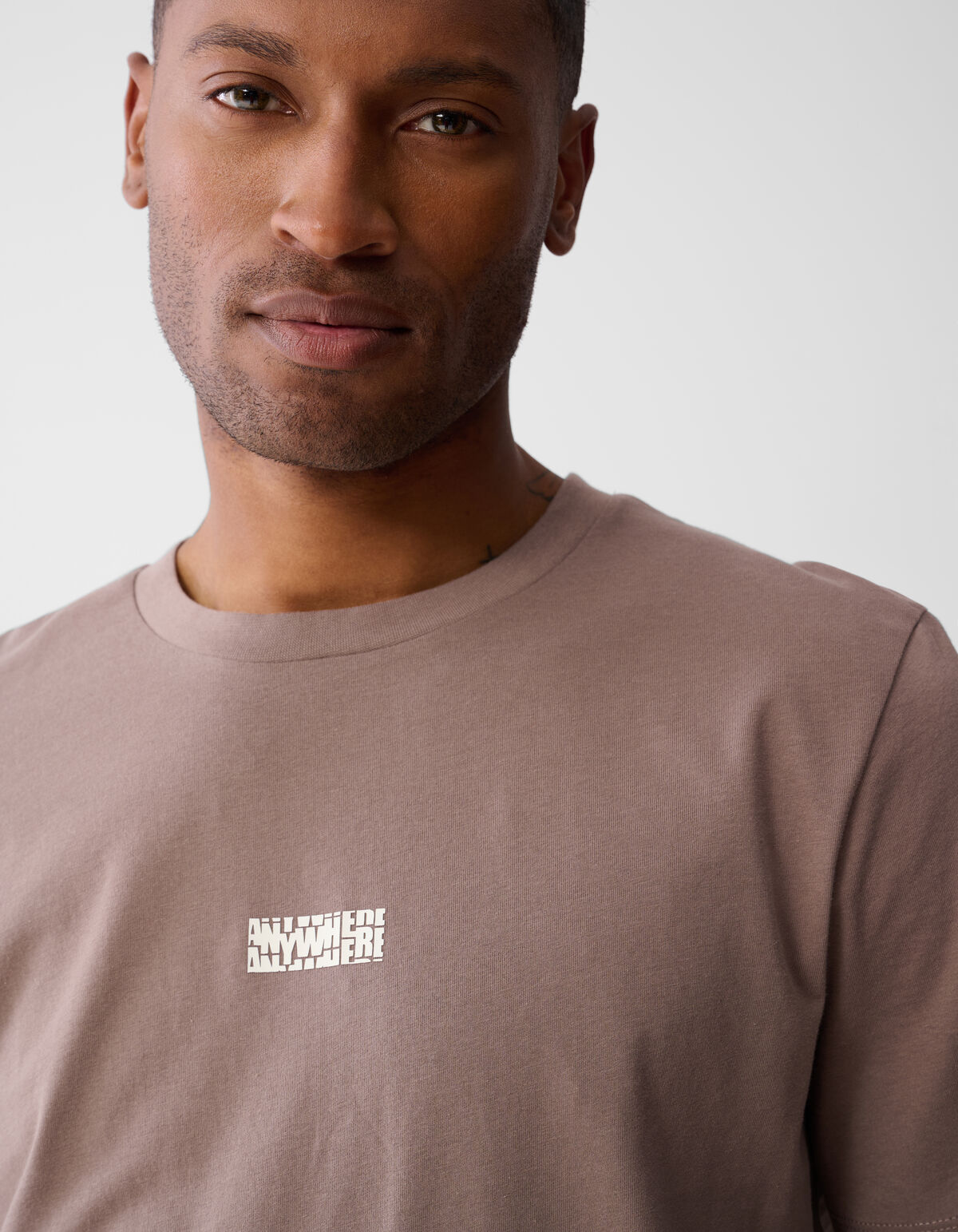 Anywhere Artwork T-shirt Lichtbruin SHOEBY MEN