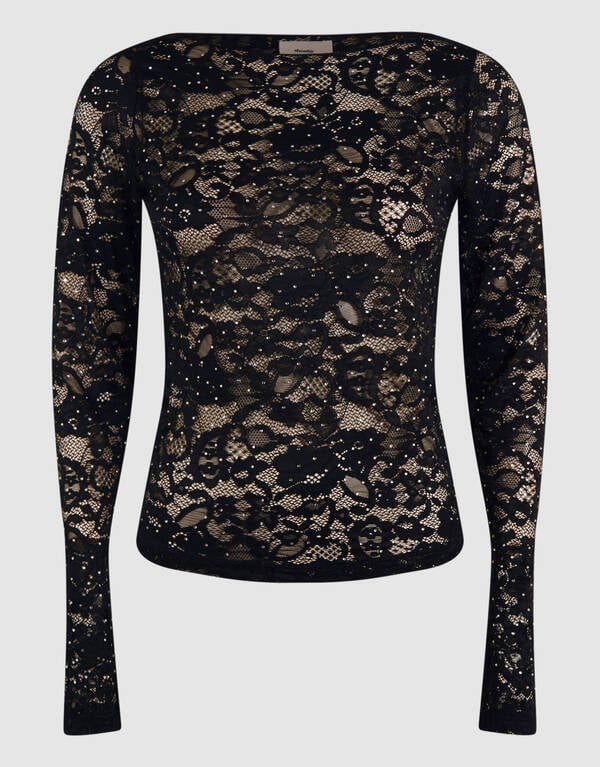 Strass Kanten Top Zwart SHOEBY WOMEN