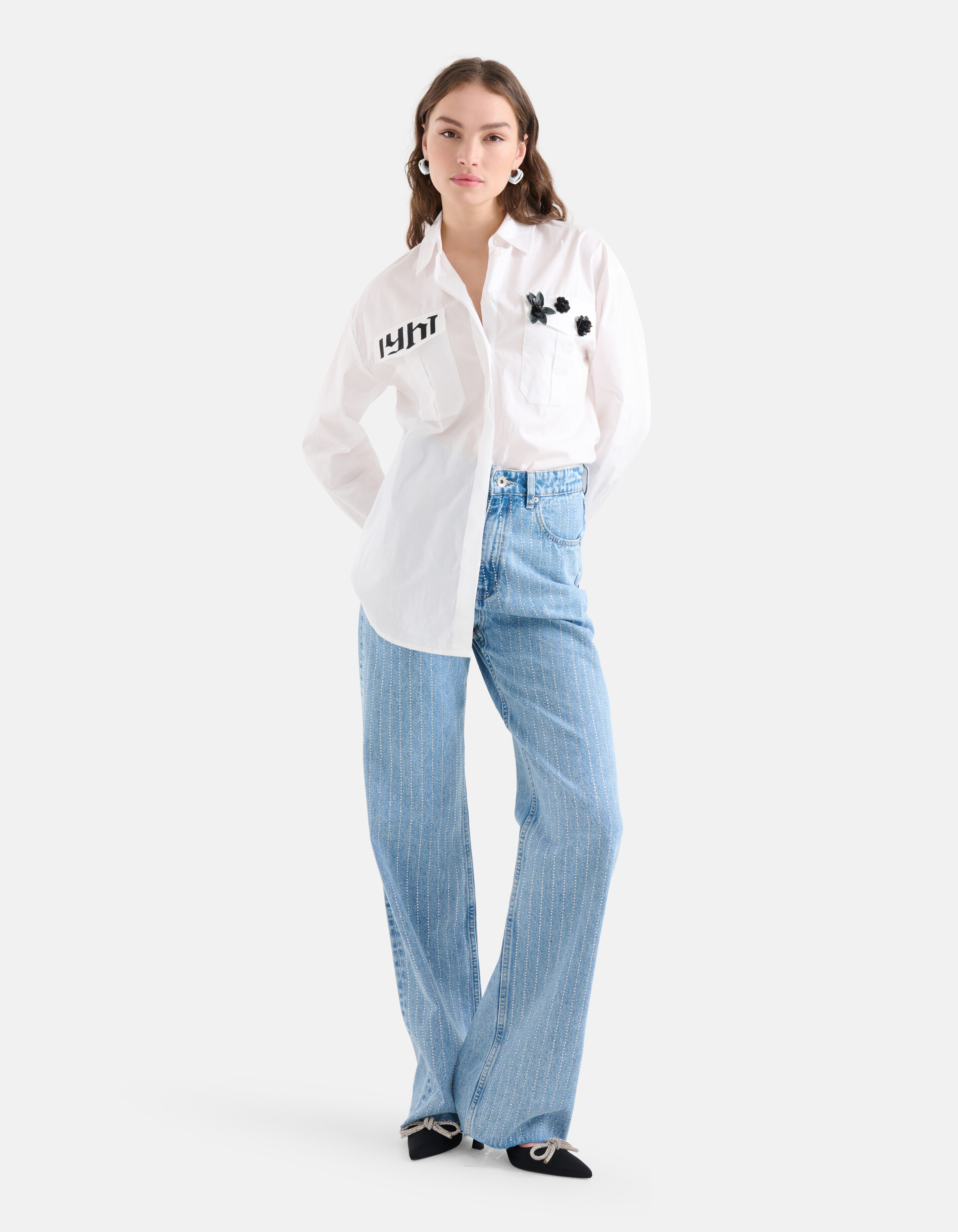 Strass Wide Leg Jeans Mediumstone SHOEBY WOMEN