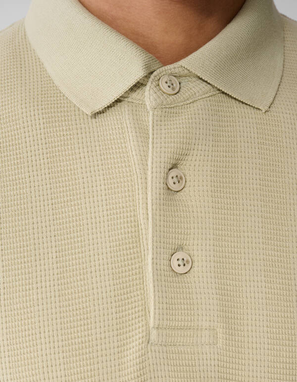 Waffle Stripe Polo Lichtgroen SHOEBY MEN