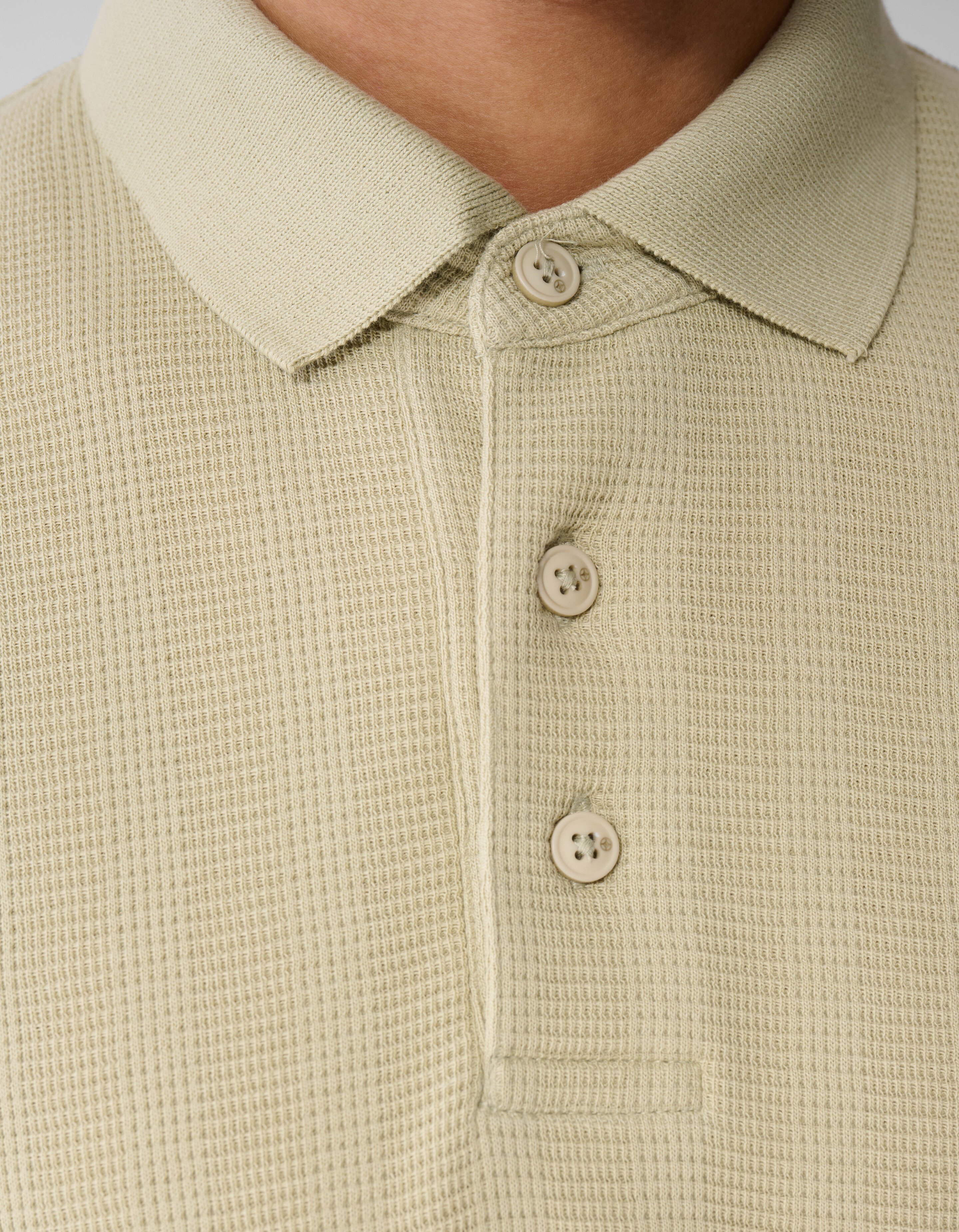 Waffle Stripe Polo Lichtgroen SHOEBY MEN