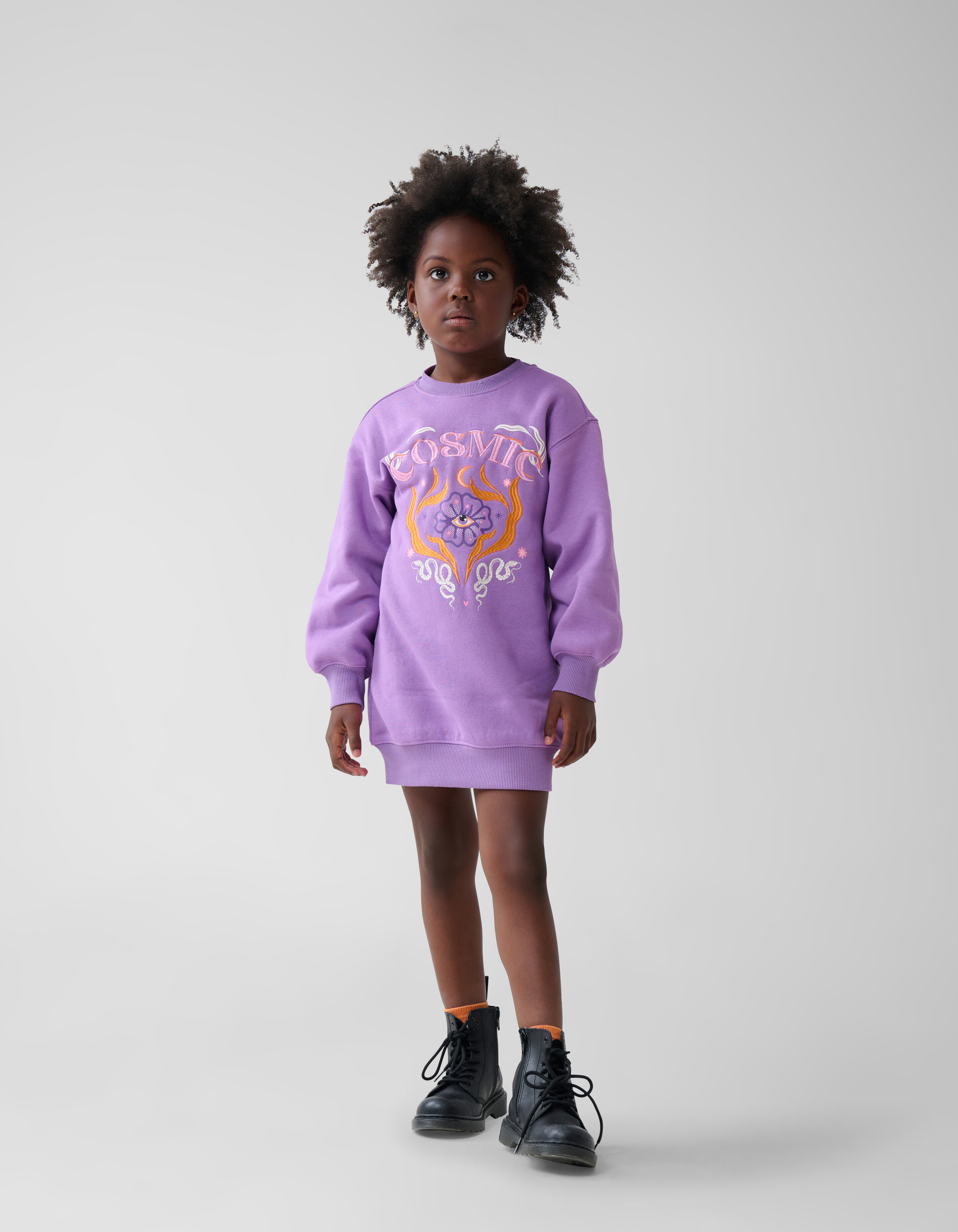 Cosmic Sweater Jurk Paars SHOEBY GIRLS