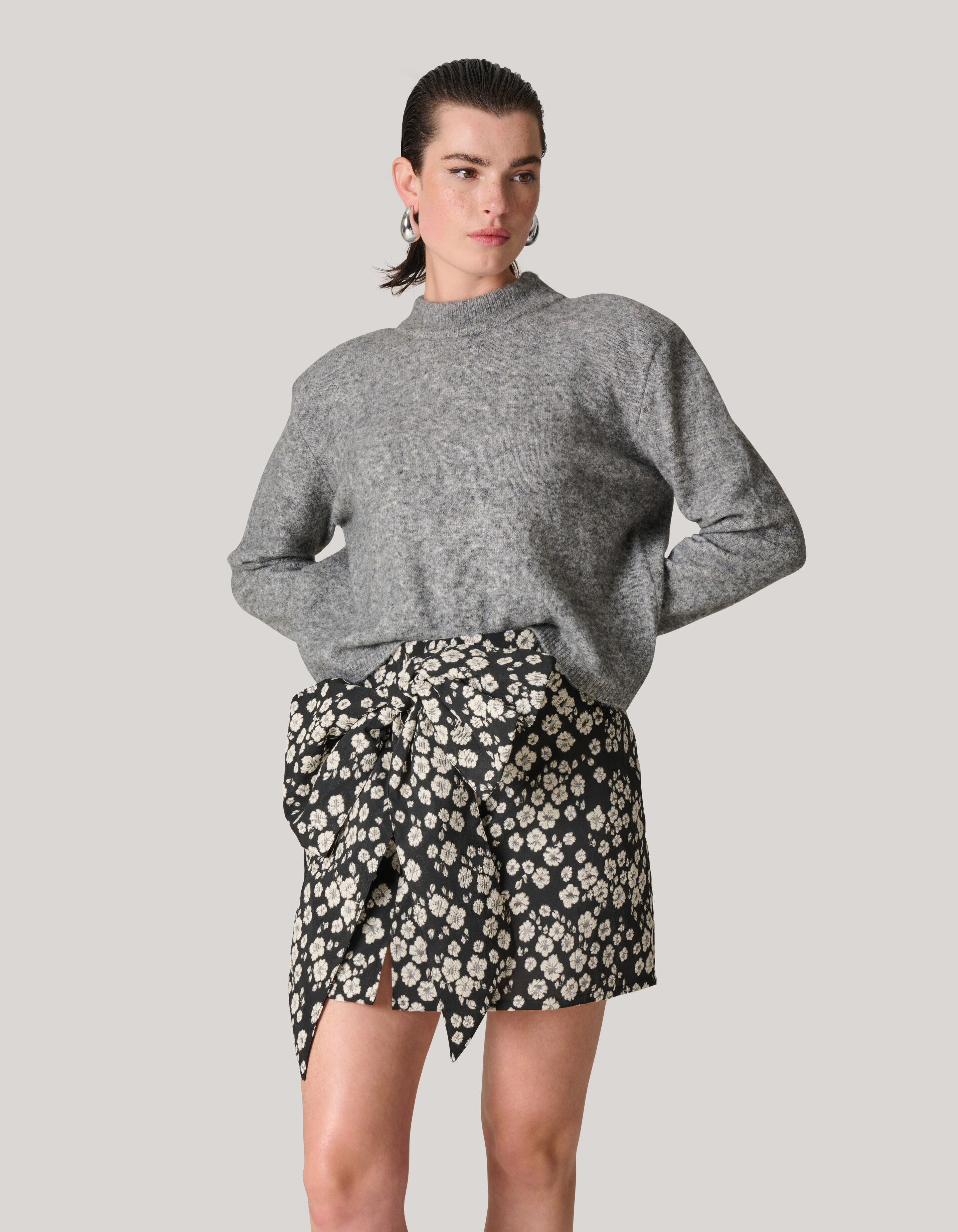 Jacquard Mini Rok Zwart/Wit SHOEBY WOMEN