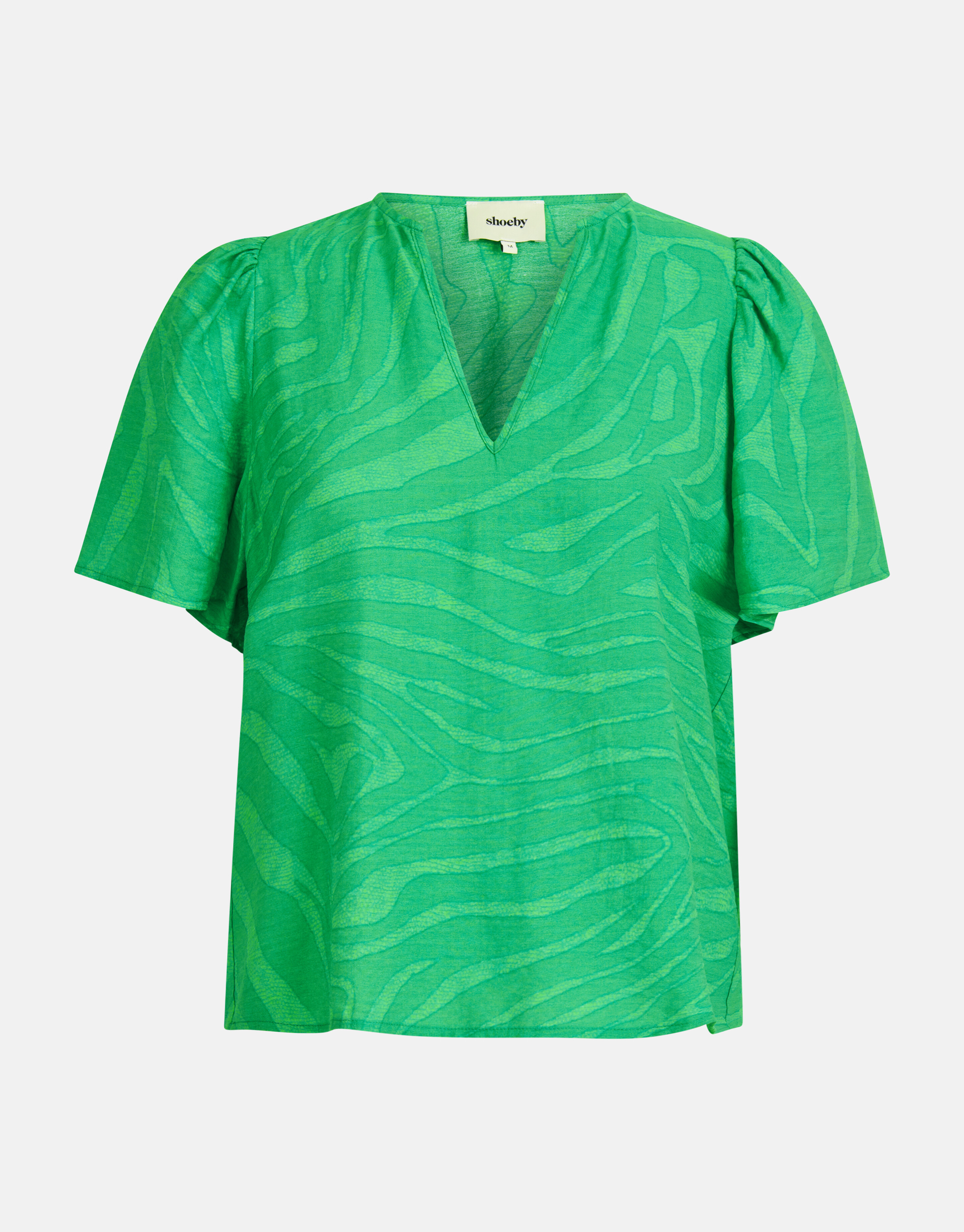 Zebra Print Top Groen SHOEBY WOMEN