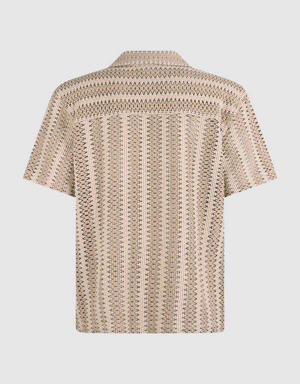 Stripe Crochet Overshirt Zand SHOEBY MEN