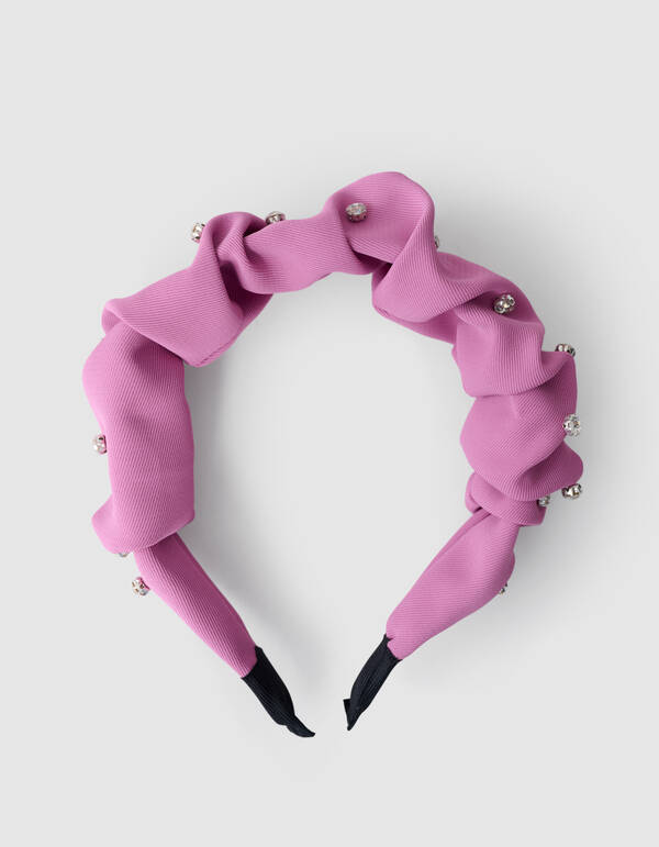 Strass Scrunched Haarband Roze SHOEBY ACCESSOIRES