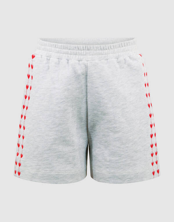 Heart Sweat Short Lichtgrijs SHOEBY GIRLS