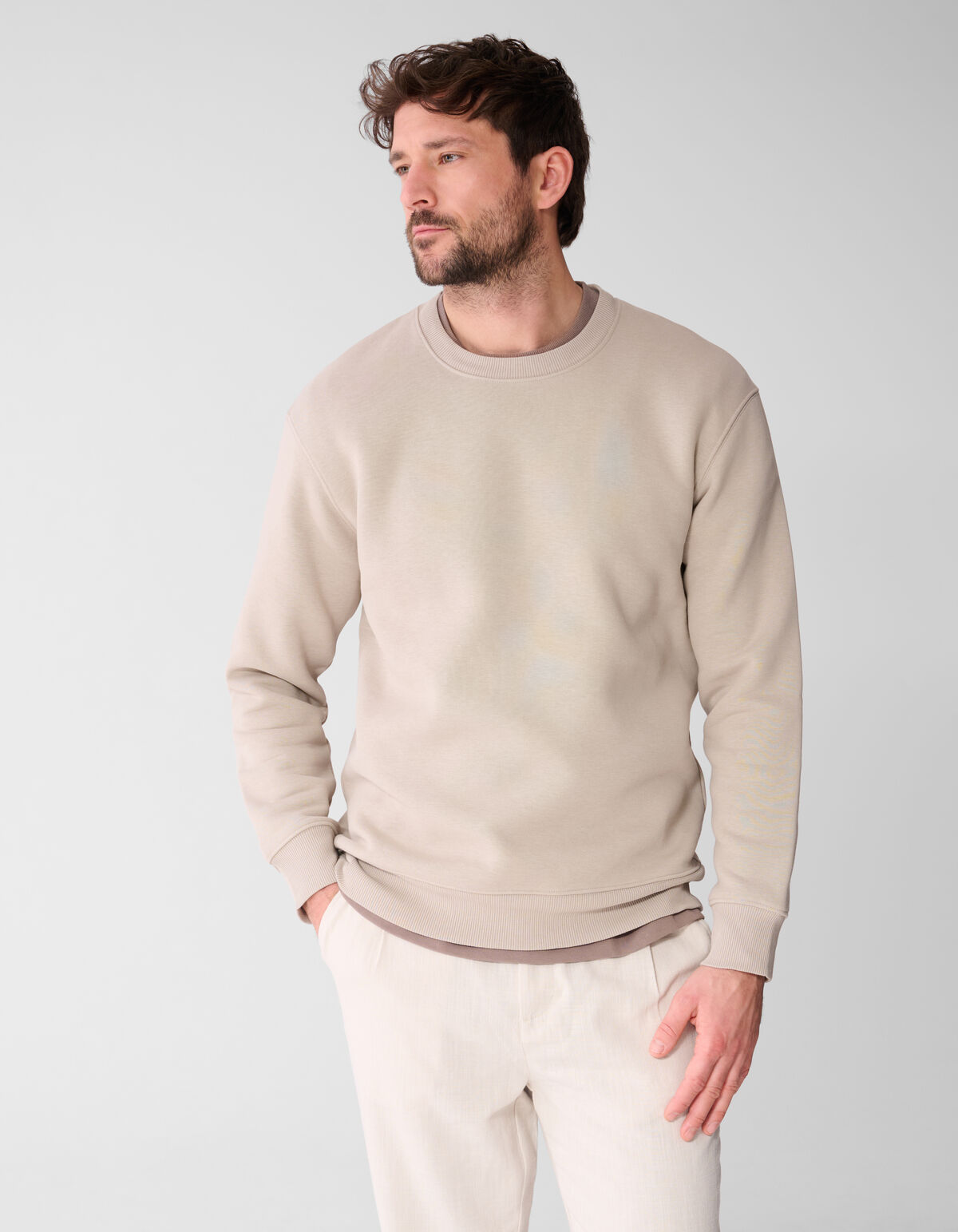 Rib Spark Sweater Lichtbruin SHOEBY MEN