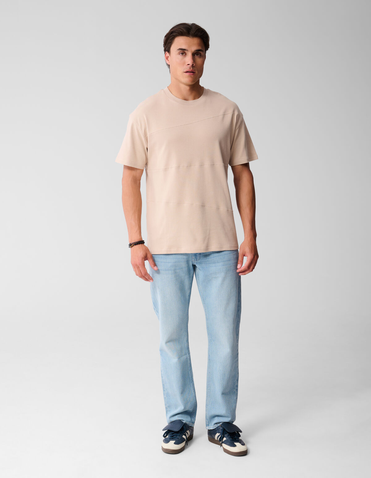 Mixed Lines Artwork T-shirt Zand SHOEBY MEN