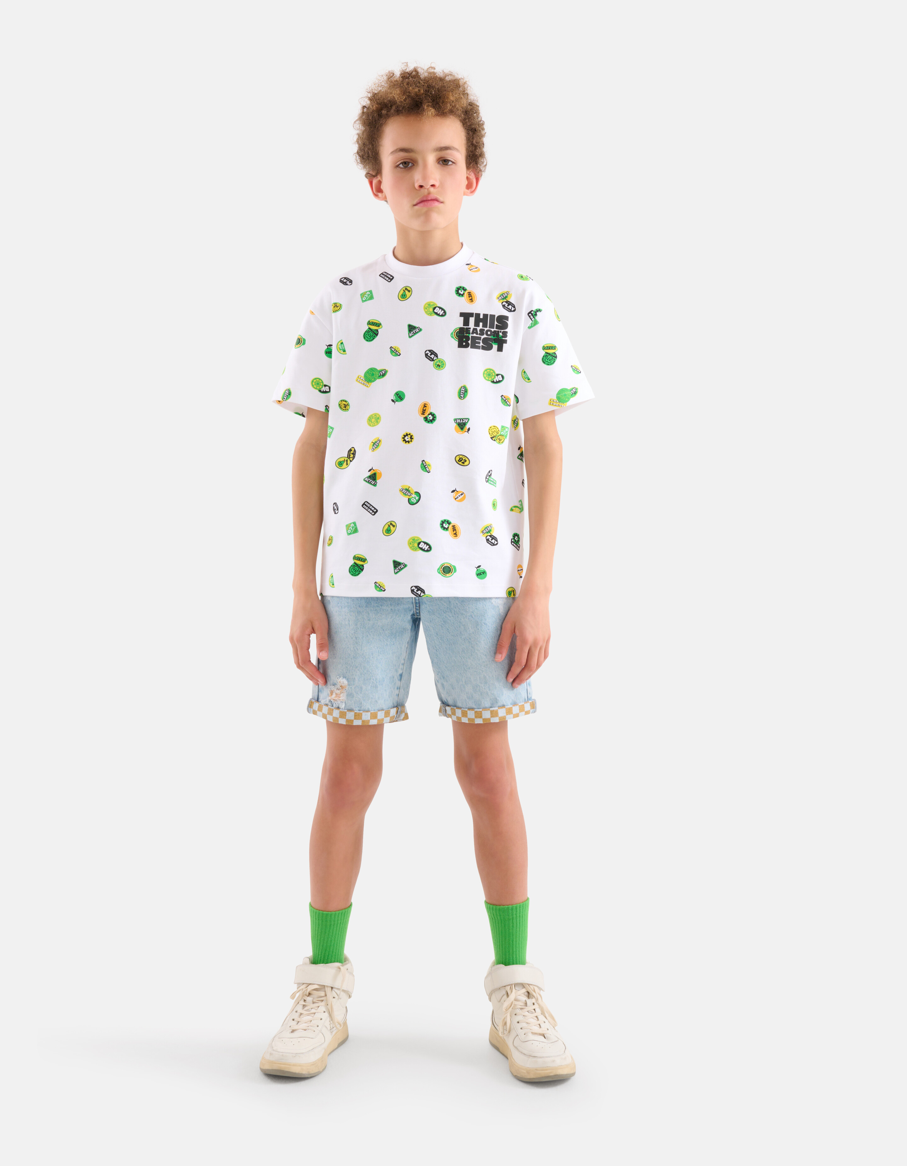 Heavy Printed T-shirt Wit By Dylan SHOEBY BOYS