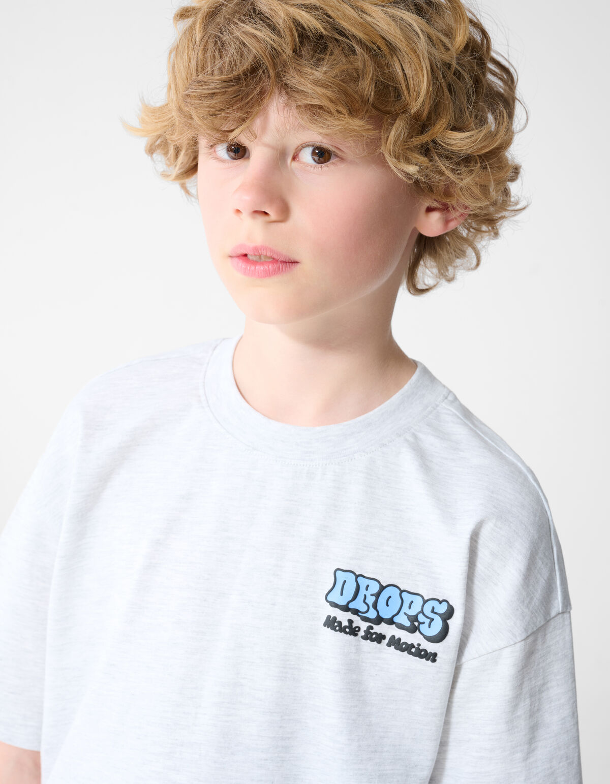 Drops Artwork T-shirt Lichtgrijs SHOEBY BOYS