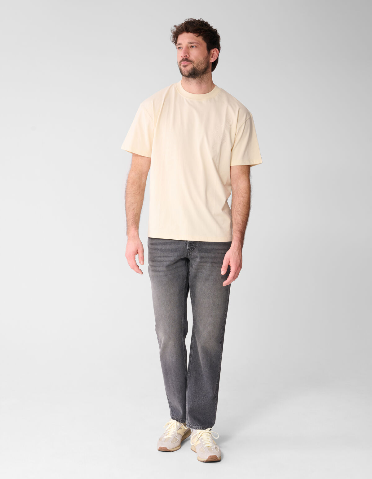 Organic Artwork T-shirt Lichtgeel SHOEBY MEN