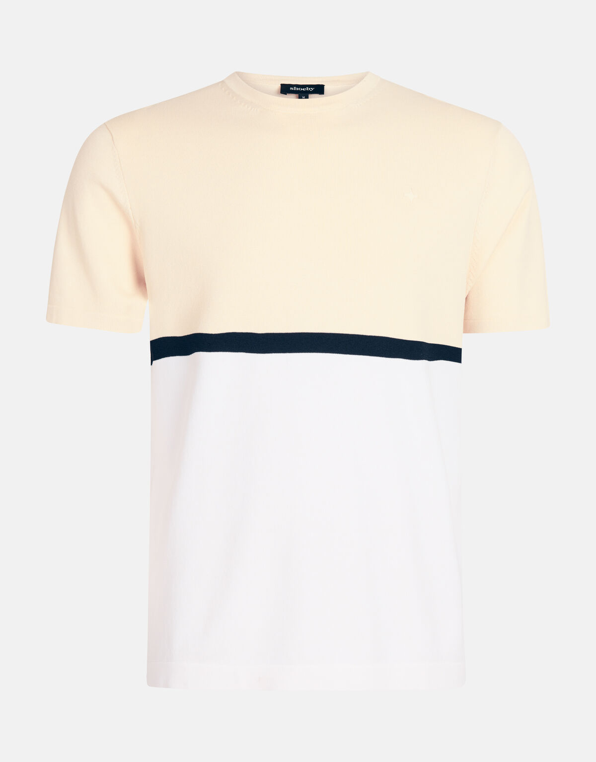 Gebreid Colorblock T-shirt Wit SHOEBY MEN