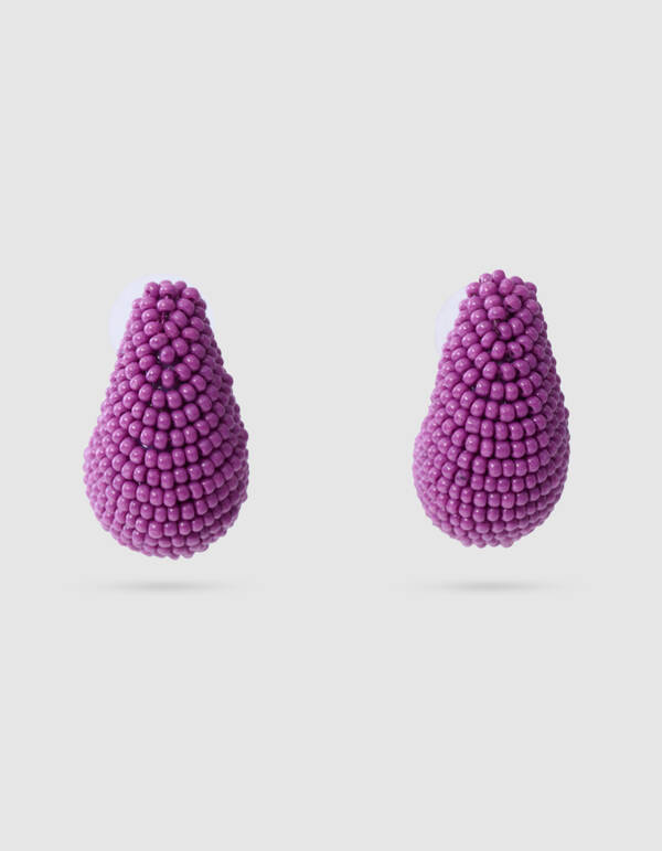Beaded Drop Oorbellen Paars SHOEBY ACCESSOIRES