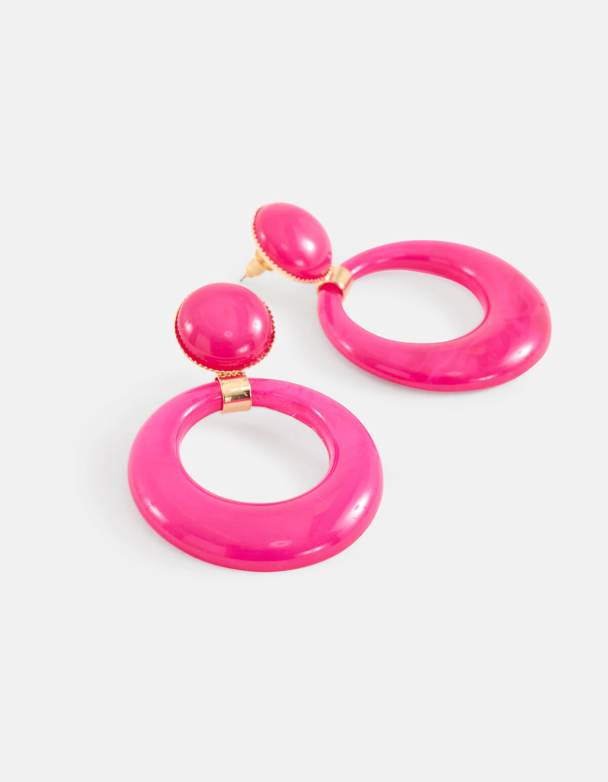 Ronde Oorbellen Roze SHOEBY ACCESSOIRES