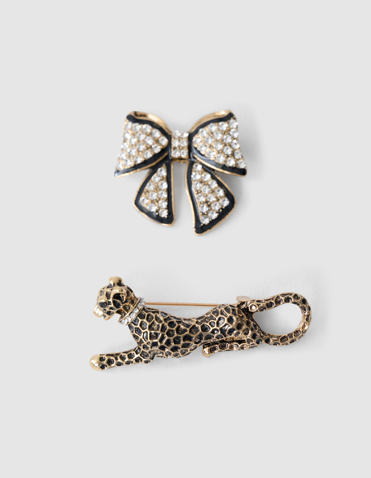 Leopard Strik Broche Set Goud SHOEBY ACCESSOIRES
