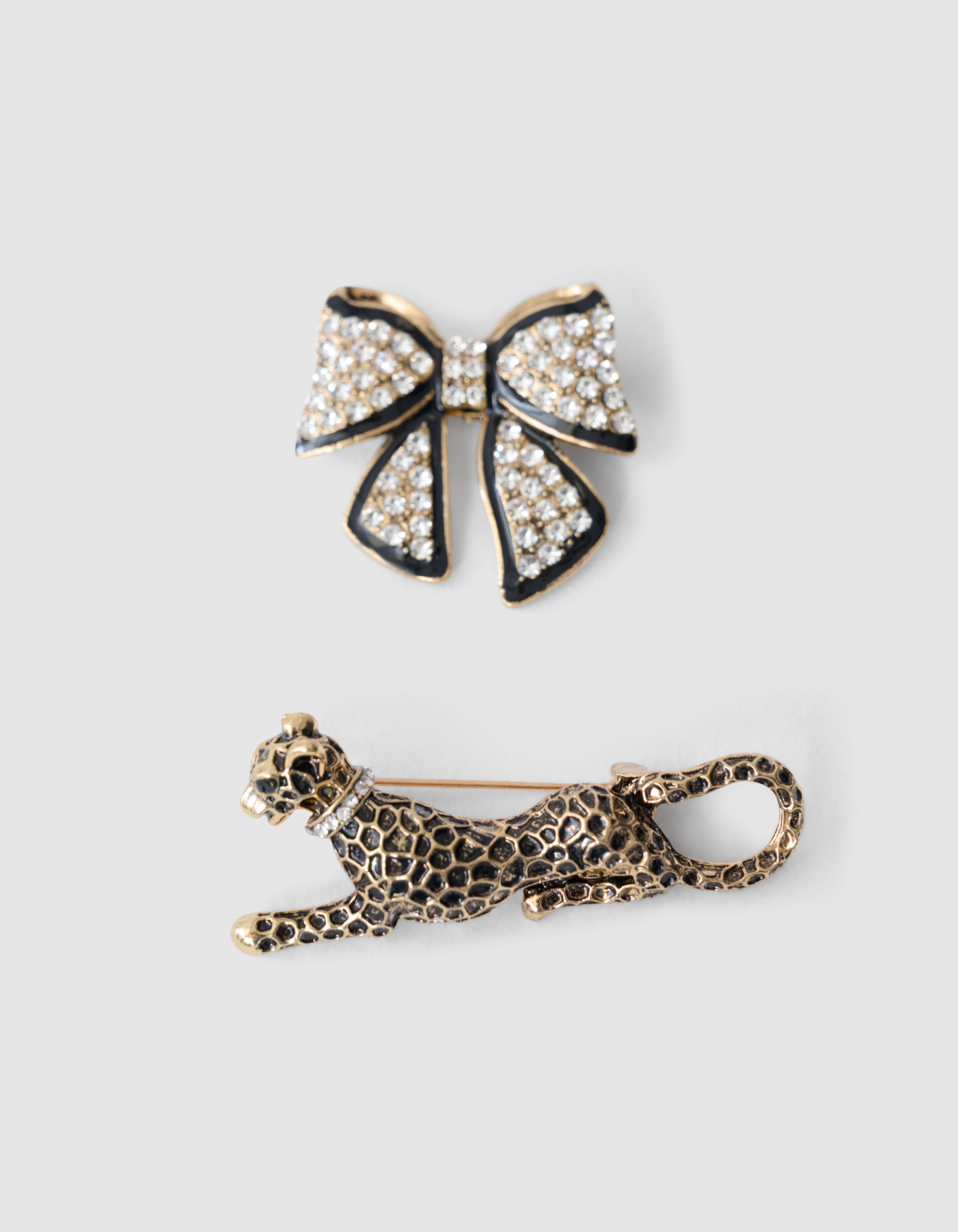 Leopard Strik Broche Set Goud SHOEBY ACCESSOIRES