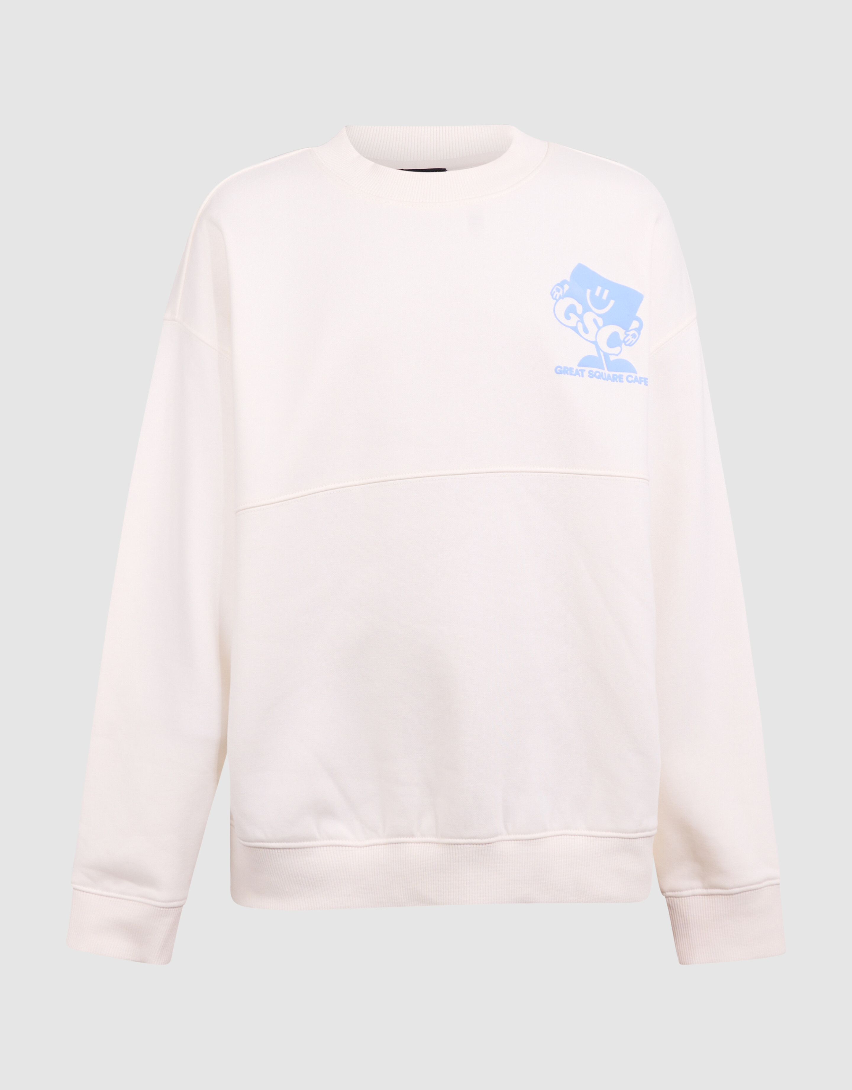 Caf&eacute; Artwork Sweater Gebroken Wit SHOEBY BOYS