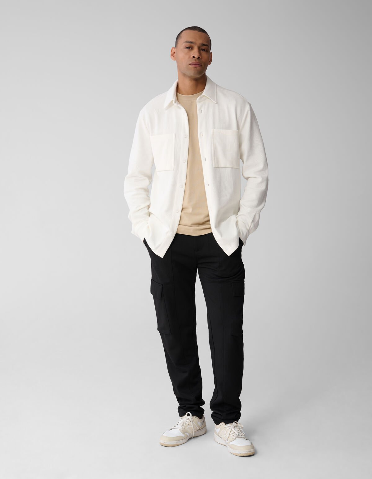Block Jersey Overshirt Gebroken Wit SHOEBY MEN