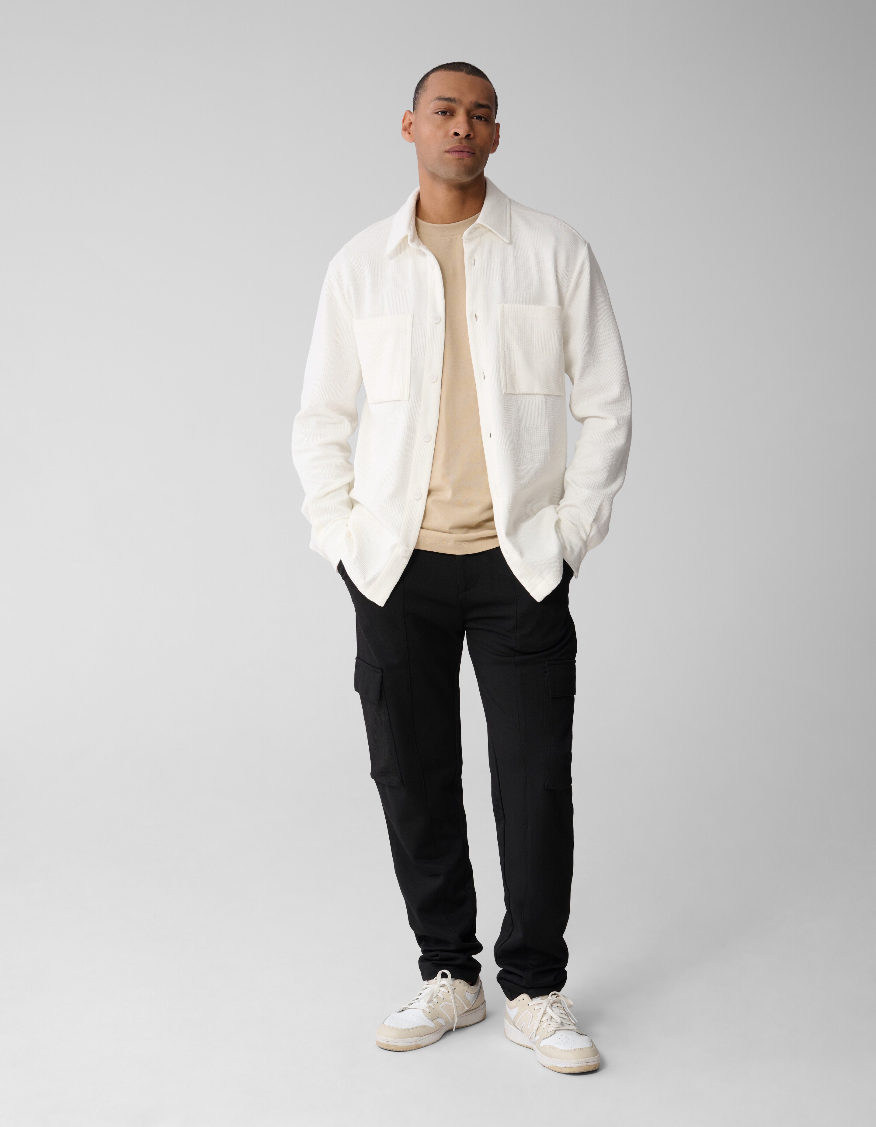 Block Jersey Overshirt Gebroken Wit SHOEBY MEN