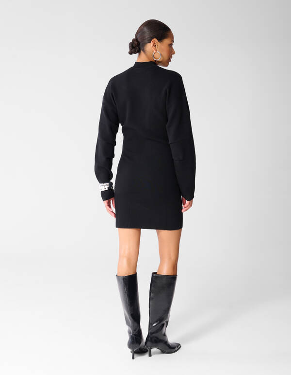 Balloon Sleeve Jurk Zwart SHOEBY WOMEN