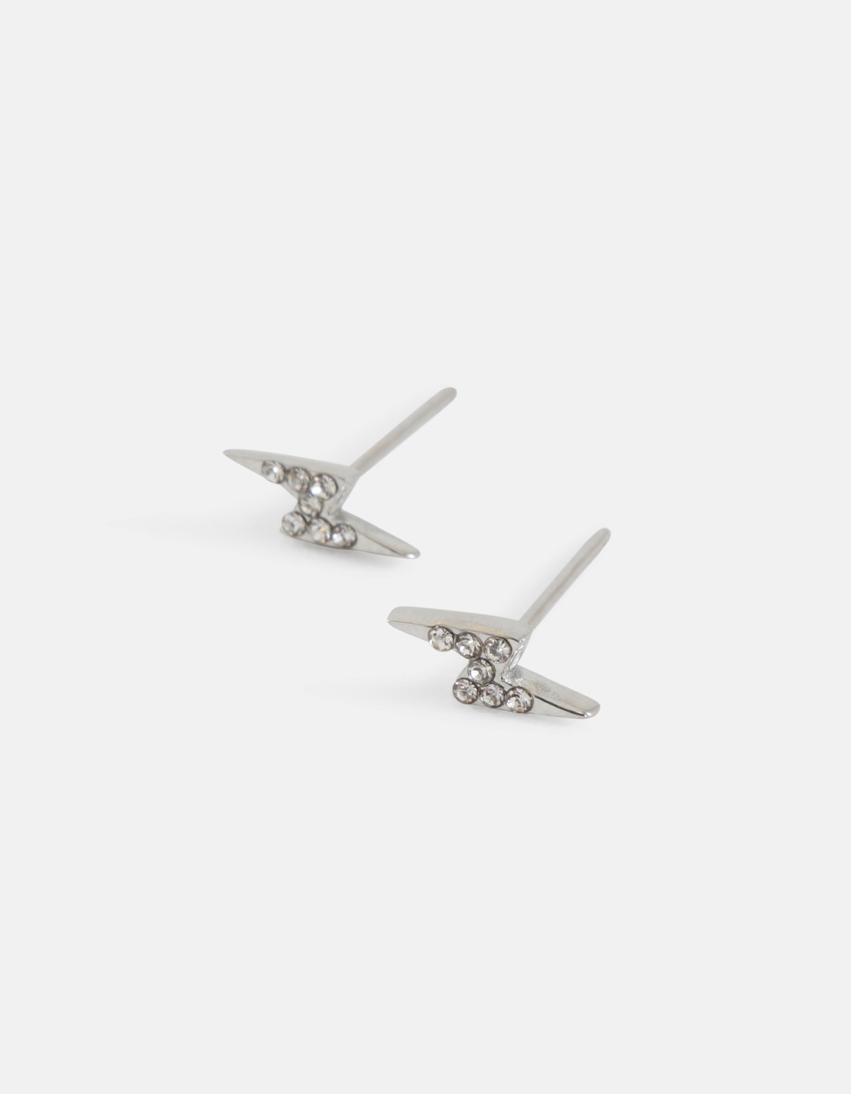 Bliksem Stud Oorbellen Zilver ACCESSOIRES SHOEBY