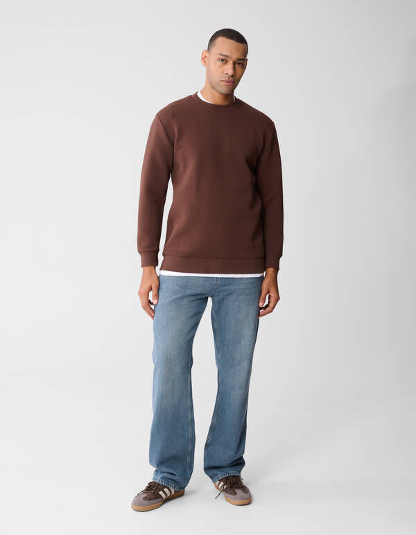 Spark Embroidery Sweater Donkerbruin SHOEBY MEN