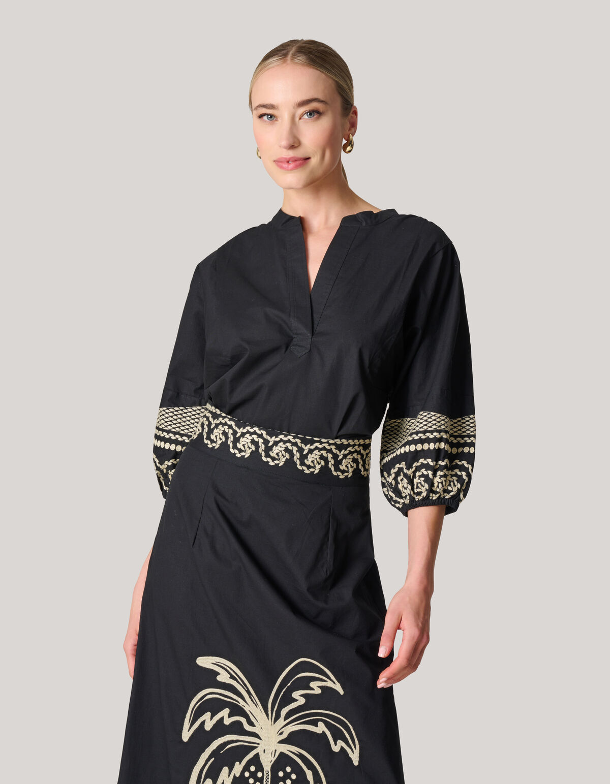 Embroidery Top Zwart SHOEBY WOMEN