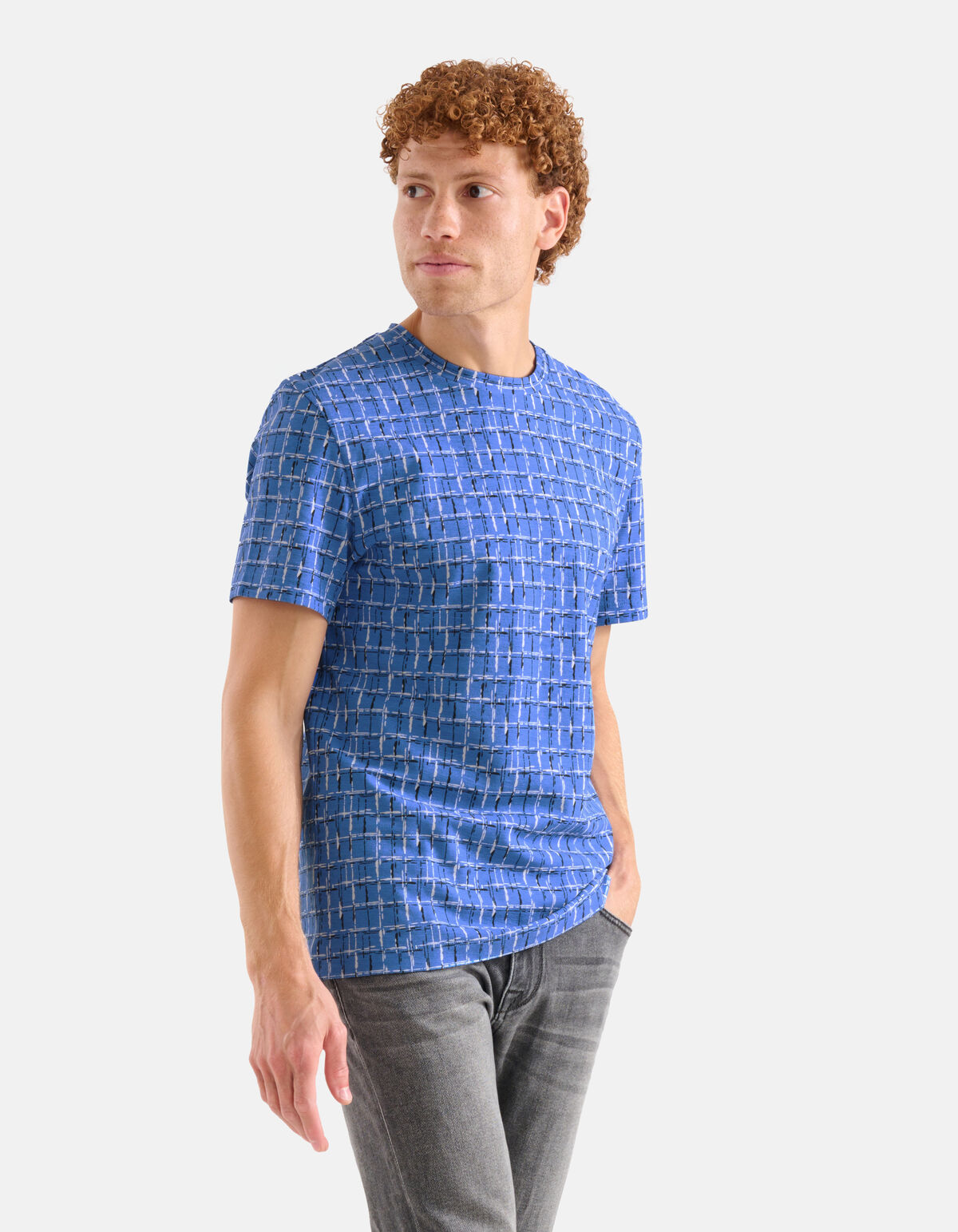 Printed T-shirt Blauw SHOEBY MEN