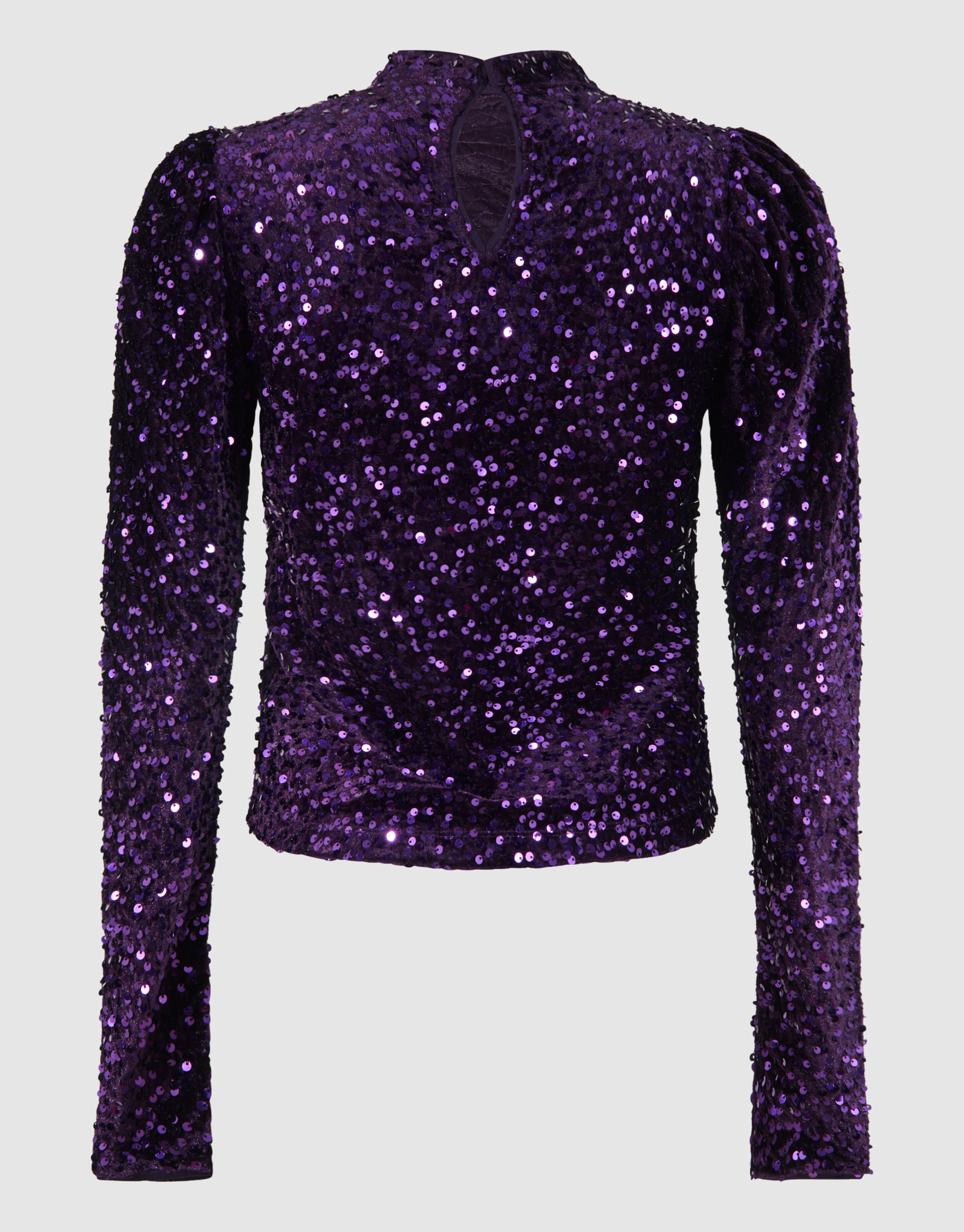 Velvet Pailletten Top Donkerpaars SHOEBY WOMEN