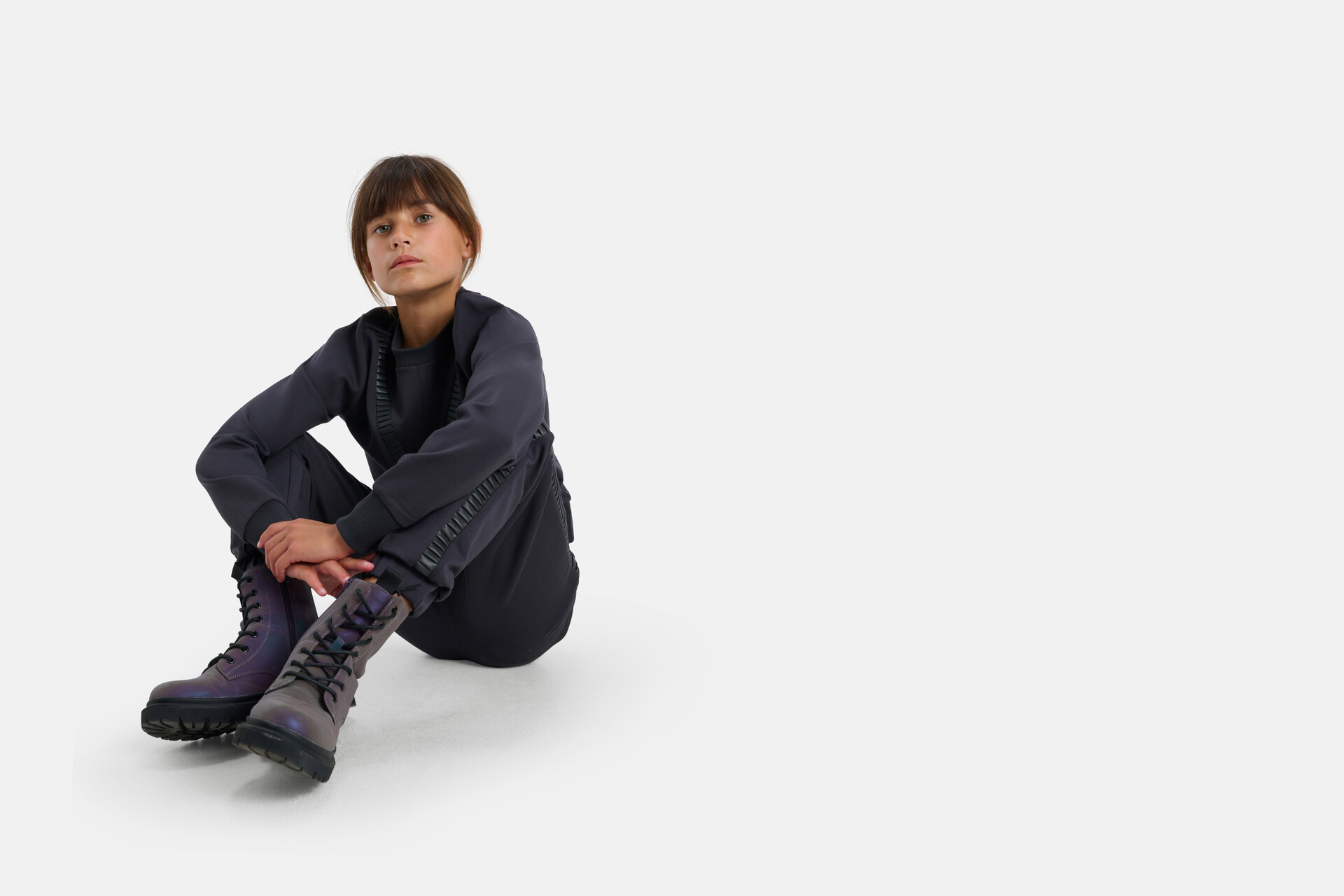 Detail Straight Broek Grijs SHOEBY GIRLS