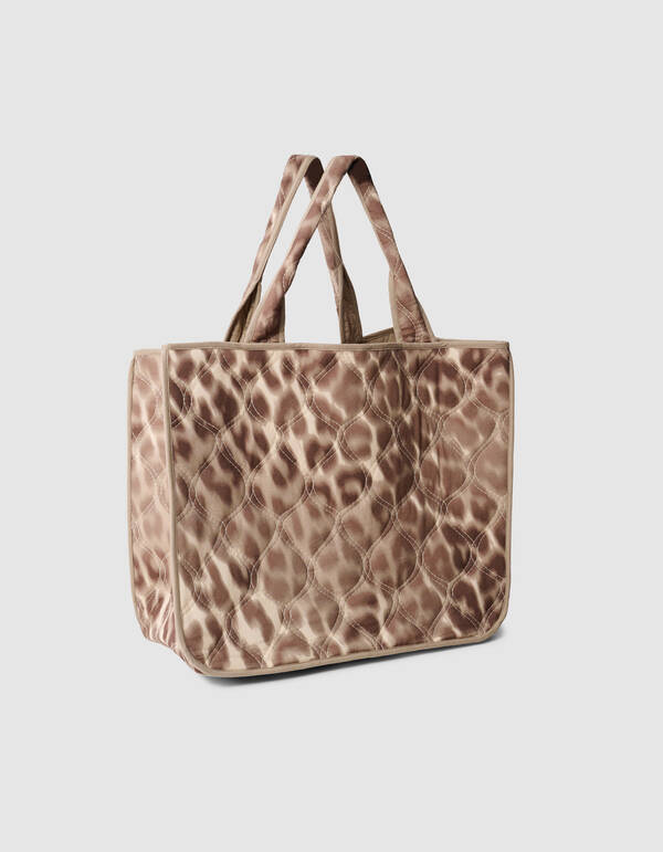 Quilted Leopard Shopper Lichtbruin SHOEBY ACCESSOIRES