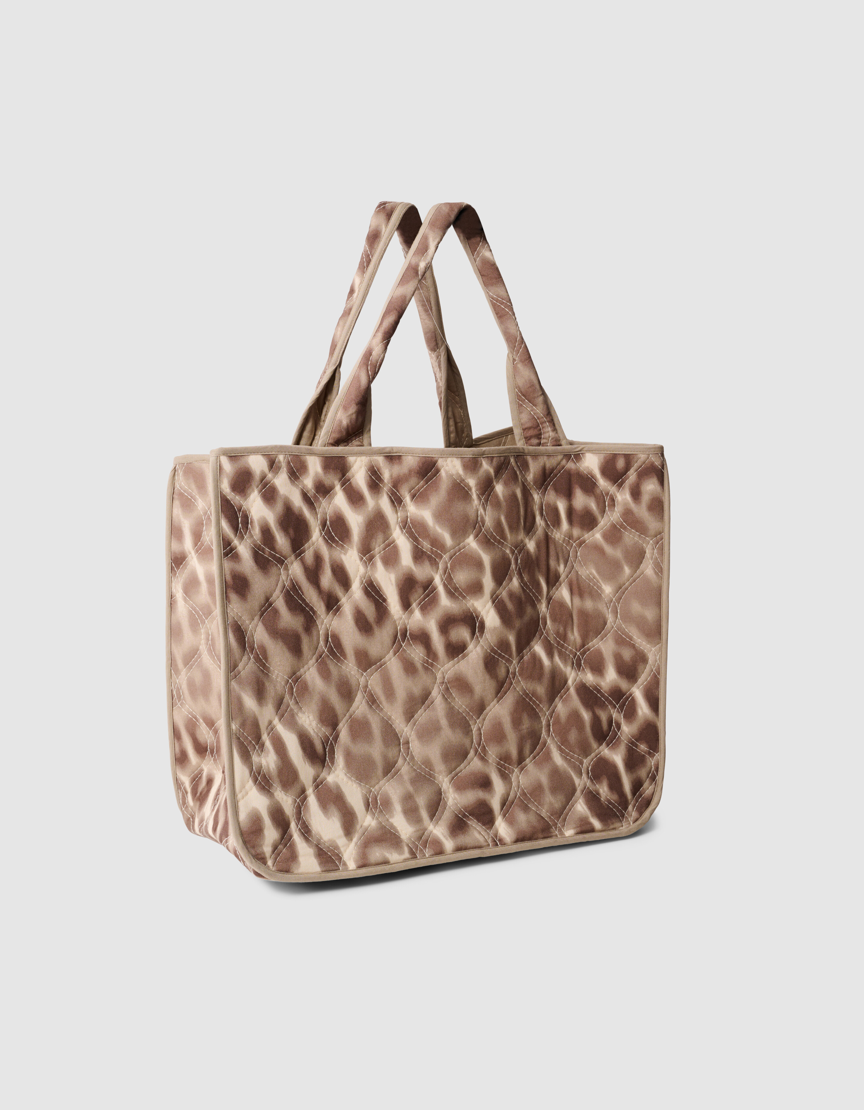 Quilted Leopard Shopper Lichtbruin SHOEBY ACCESSOIRES