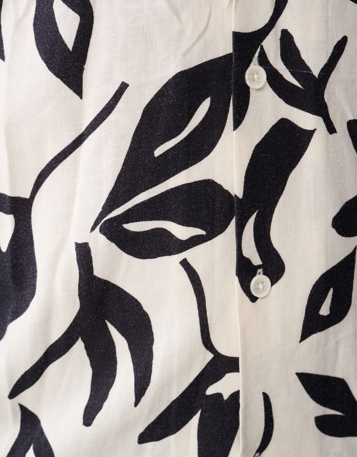 Linnen Bloemen Shirt Gebroken Wit SHOEBY MEN