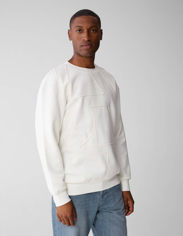 Cord Artwork Sweater Gebroken Wit SHOEBY MEN