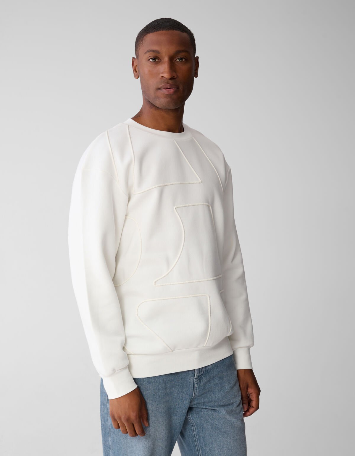 Cord Artwork Sweater Gebroken Wit SHOEBY MEN