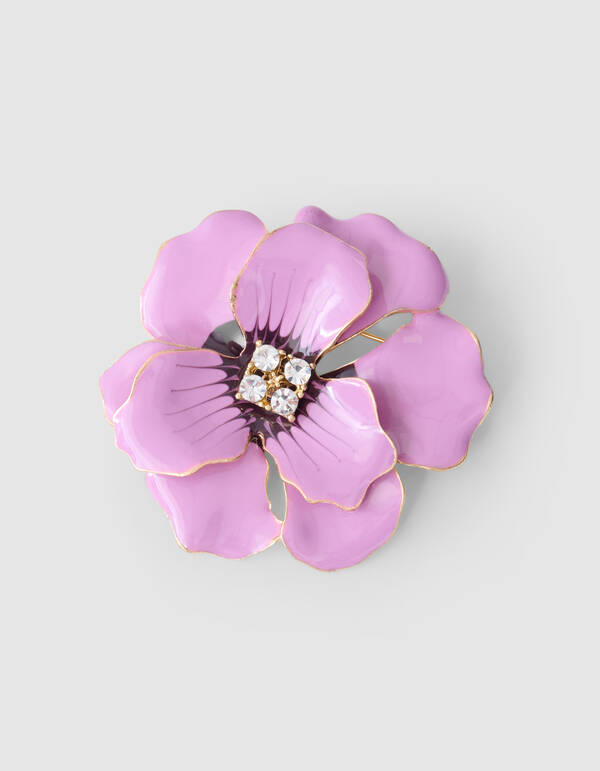 Strass Flower Broche Paars SHOEBY ACCESSOIRES