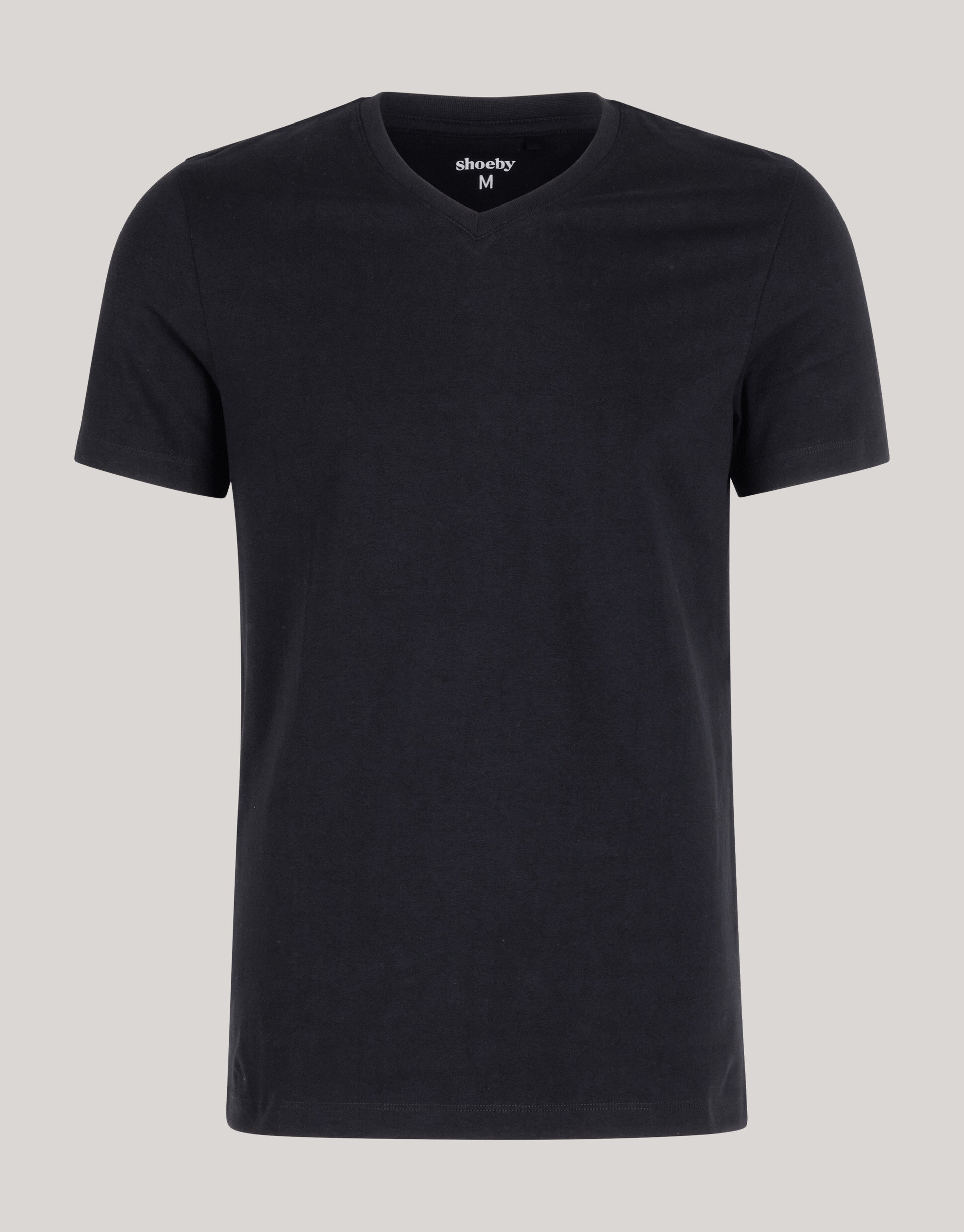 Basis V-hals T-shirt Zwart SHOEBY MEN
