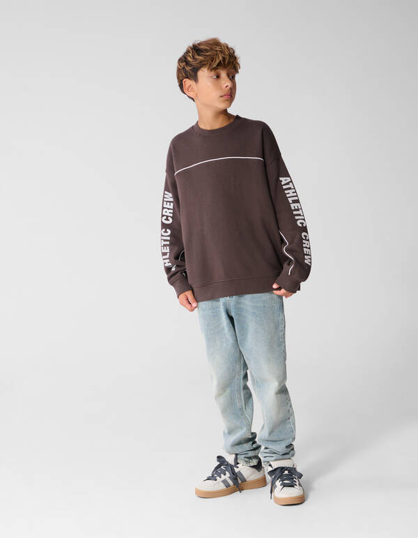Sporty Sweater Donkerbruin SHOEBY BOYS