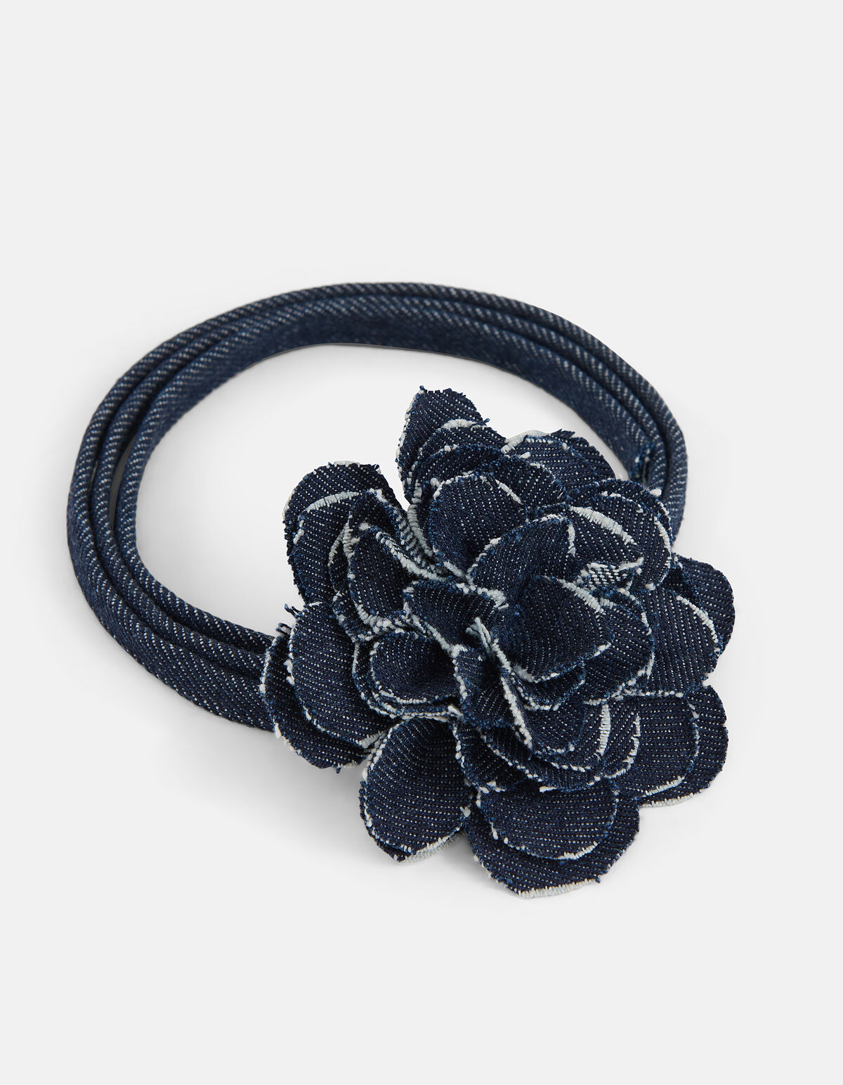 Denim Bloem Ketting Donkerblauw By Mieke SHOEBY ACCESSOIRES