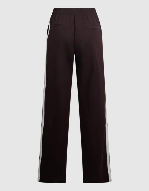 Sporty Wide Leg Broek Donkerbruin SHOEBY WOMEN