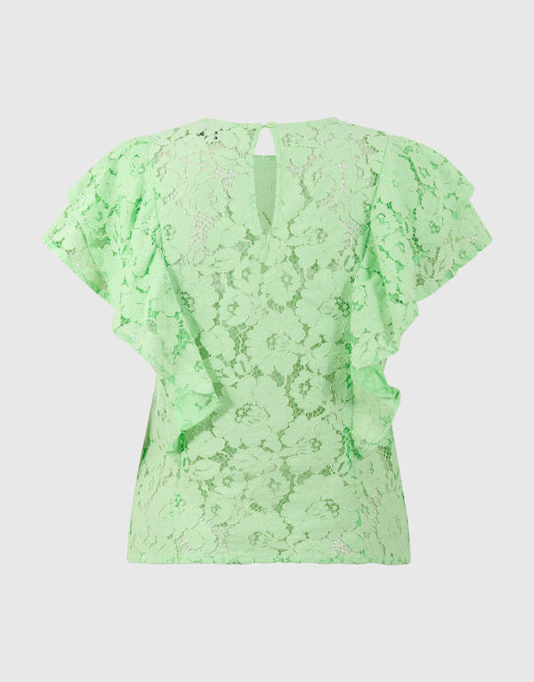 Kanten Ruffle Top Lichtgroen SHOEBY WOMEN