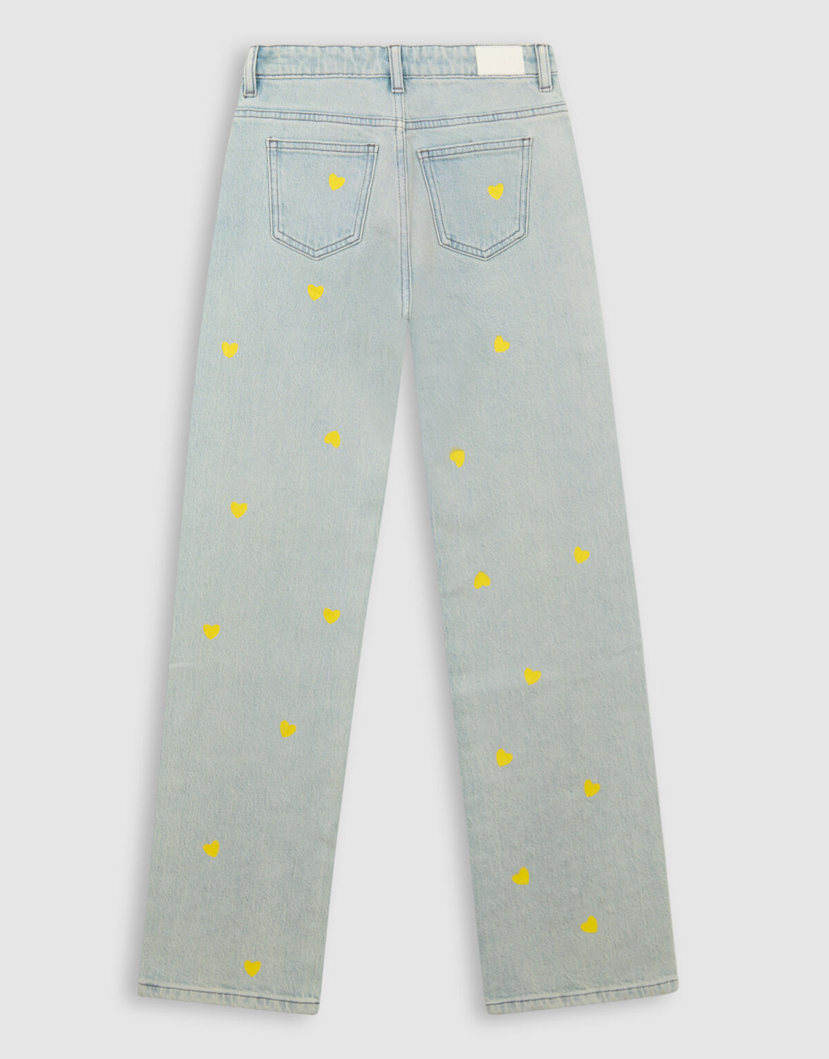 Strass Heart Wide Leg Jeans Bleached SHOEBY GIRLS