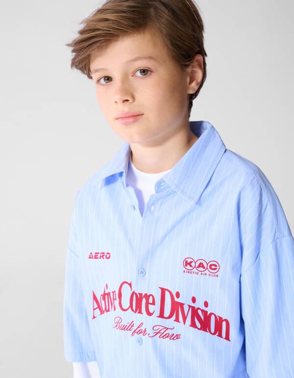 Poplin Shirt Met Dubbele Mouwen Bllauw SHOEBY BOYS