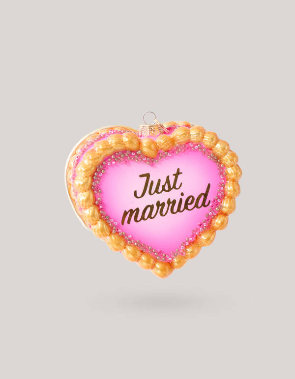 Just Married Kerstbal Roze By Fred SHOEBY ACCESSOIRES