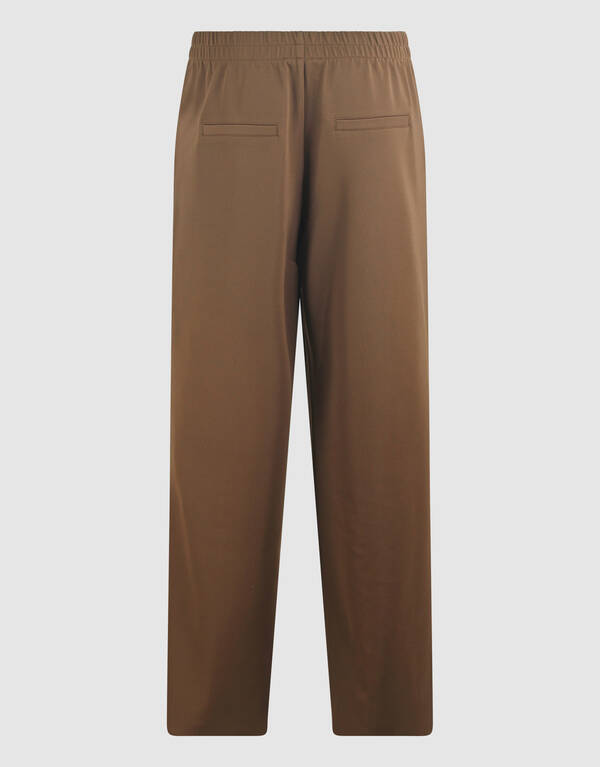 Basic Wide Leg Fit Broek Bruin SHOEBY WOMEN