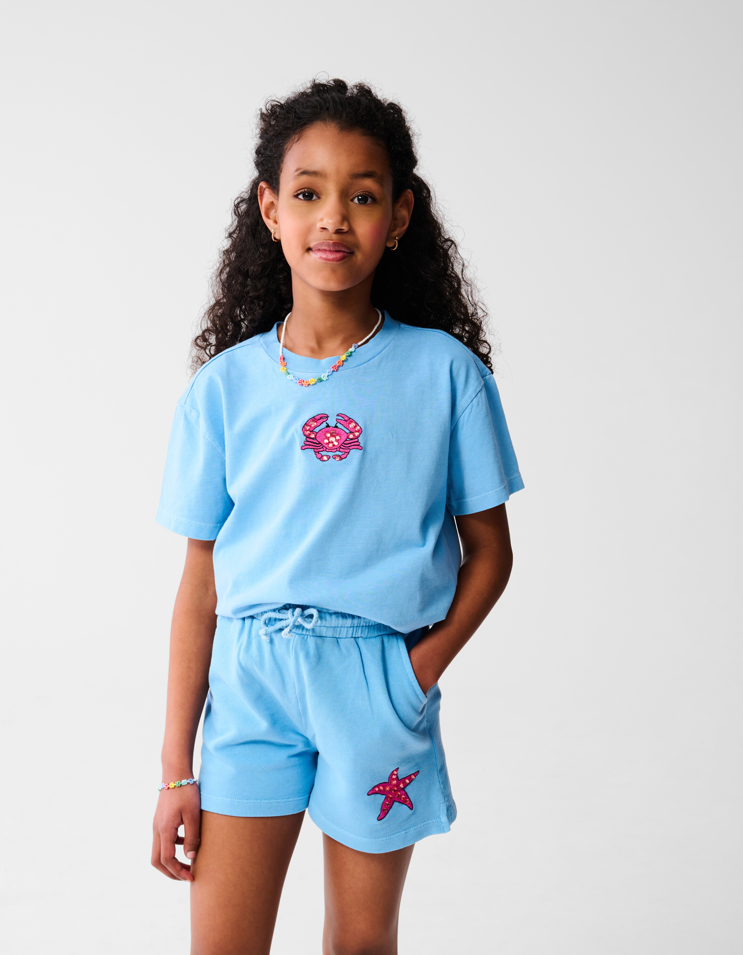 Crab Artwork T-shirt Blauw SHOEBY GIRLS