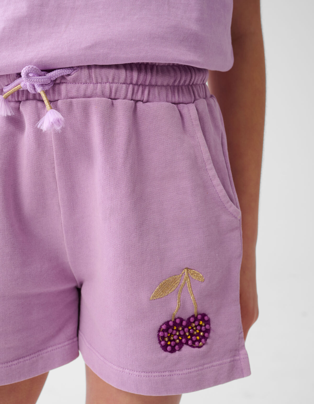 Cherry Artwork Short Washed Lichtpaars SHOEBY GIRLS